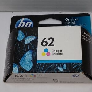 HP 62 Tri-color Ink with Blue Butterfly Design Made In Malasia Warantee AUG 2022